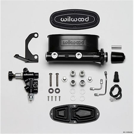 Wilwood Wilwood WLD261-13269-BK 1 in. Bore Aluminum Tandem Master Cylinder Kit with Bracket & Proportioning Valve; Black WLD261-13269-BK